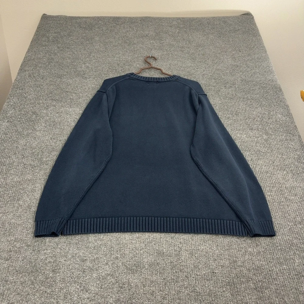 L.L.‎ Bean Sweater Mens XXL Navy Blue Cotton Crewneck Ribbed Casual Classic